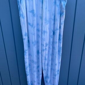 Casual Blue Tie-Dye Pants